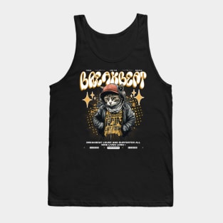 BREAKBEAT  - Urban Headphone Cat (white/tan) Tank Top